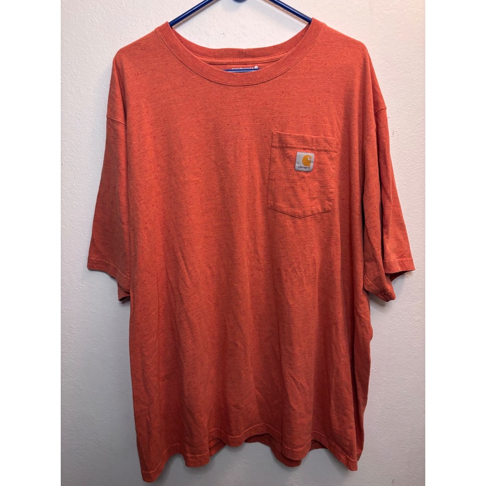 Carhartt Mens Short Sleeve Pocket T-Shirt Heathered Orange Workwear 2X